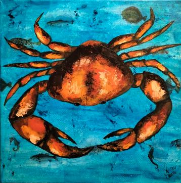 Schilderij krab beschikbaar voor biedingen