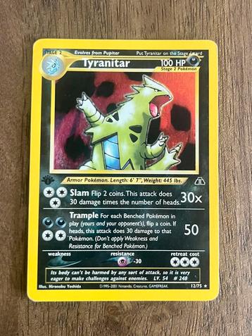 Tyranitar 1st Ed. 12/75 - Neo Discovery - Holo - WOTC beschikbaar voor biedingen