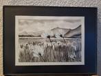 Aquarel landschap "Monochroom", Minder dan 50 cm, Oorspronkelijke maker, Nieuw, Ophalen of Verzenden