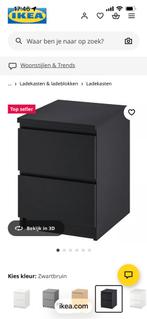 Ikea Malm ladekast - Zwart, Huis en Inrichting, Kasten | Dressoirs, Ophalen, Overige materialen, Minder dan 50 cm, Zo goed als nieuw