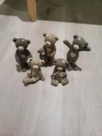 5 kleine grijze beren beeldjes knuffelberen berenfamilie., Verzamelen, Beelden en Beeldjes, Ophalen of Verzenden, Zo goed als nieuw