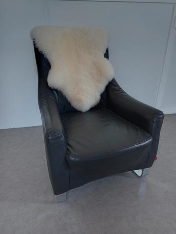 Zwarte leren fauteuil Esprit beschikbaar voor biedingen