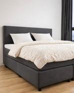 Boxspring Boras 160x200 – Antraciet (Inari 668) – Compleet, Ophalen, Tweepersoons, Zwart, 160 cm