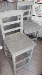 rustieke stevig houten barstoelen / hoge stoelen/ barkrukken, 2 krukken, Ophalen, Zo goed als nieuw