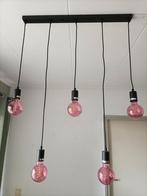 Hanglamp zwart met 5 roze LED lampen, Ophalen, Gebruikt, 50 tot 75 cm