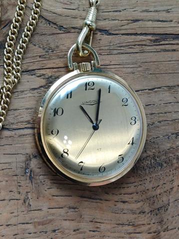 Zakhorloge goud double lincoln zakhorloge ketting beschikbaar voor biedingen
