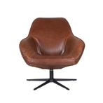 NIEUWE LEREN DRAAIFAUTEUIL VOOR SPOTPRIJS, Ophalen, Nieuw, 75 tot 100 cm, Metaal