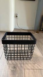 Zwarte metalen opbergmand / mand, Huis en Inrichting, Woonaccessoires | Schalen en Manden, Ophalen, Overige materialen, Mand, Vierkant