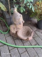 Tuinkabouter met schaal - Vogelbad. Heel erg zwaar., Ophalen of Verzenden, Gebruikt, Beton, Tuinkabouter