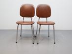 Vintage buisframe stoelen | Set van 2 | Bruin skai, Huis en Inrichting, Stoelen, Ophalen, Twee, Bruin, .