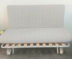 Slaapbank - Grijze Futon, Ophalen, Gebruikt, Tweepersoons, 140 cm
