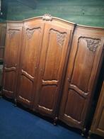 Barok eiken 4 deurs linnenkast kleerkast queen anne stijl, Antiek en Kunst, Ophalen of Verzenden