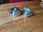 Suikerpot en melkkannetje verzilverd, Antiek en Kunst, Ophalen of Verzenden, Zilver