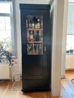 Zwarte Brocante Kast met Glasdeur, Antiek en Kunst, Antiek | Meubels | Kasten, Ophalen