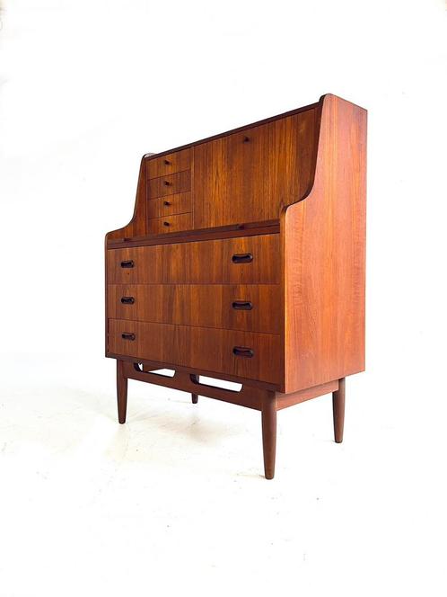 Vintage teakhouten Deense secretaire jaren ‘60, Huis en Inrichting, Kasten | Secretaires, Zo goed als nieuw, Verzenden