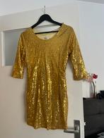 Glitterjurk goud pailletten maat S, Ophalen of Verzenden, Zo goed als nieuw, Maat 36 (S), Kleding