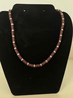 MKM Design ketting bruin / zilver kleurig, Overige materialen, Verstelbaar, Bruin, Nieuw