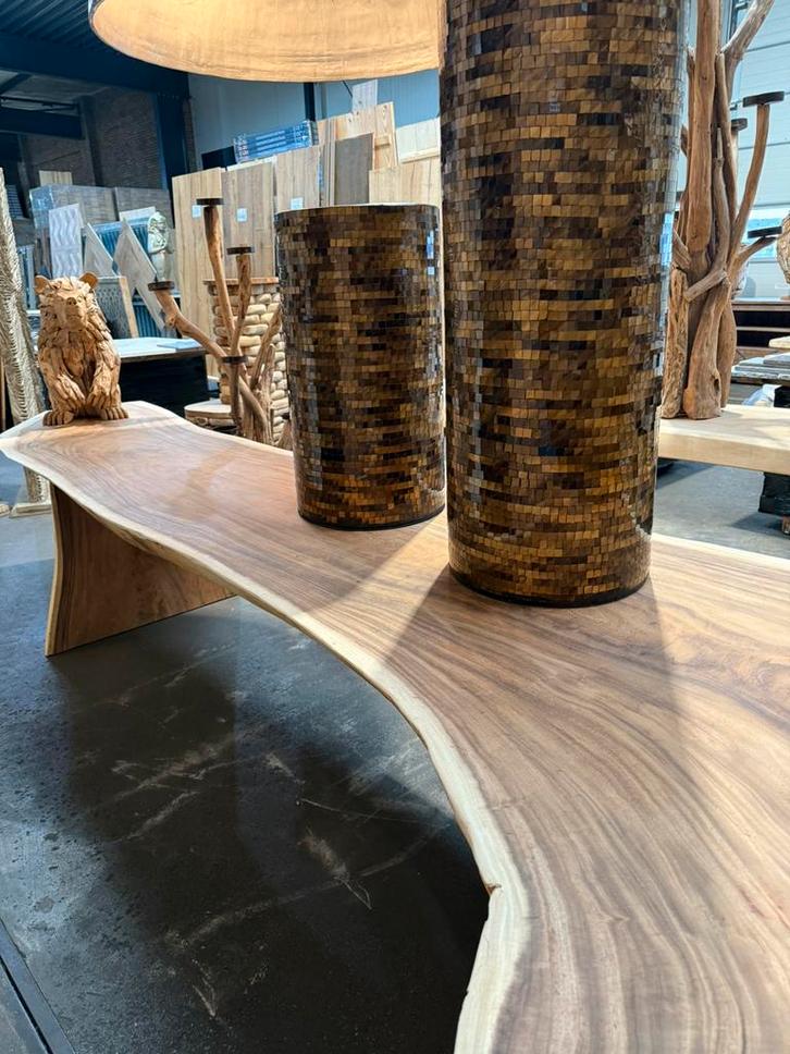 Prachtige Suar boomstamtafels eettafels diverse maten, Huis en Inrichting, Tafels | Eettafels, Nieuw, 200 cm of meer, Vijf personen of meer
