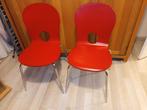 2 houten stoelen kleur rood, Twee, Gebruikt, Ophalen, Rood