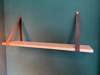Wandplank met 2 leren plankdragers zwart, Huis en Inrichting, Woonaccessoires | Wandplanken en Boekenplanken, Ophalen of Verzenden