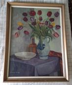 Schilderij vaas Keulse pot bloemen Tulpen (te Zwolle), Antiek en Kunst, Kunst | Schilderijen | Klassiek, Ophalen