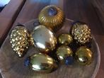 8 Heksenballen kerstballen goudkleurig, Diversen, Kerst, Ophalen of Verzenden, Zo goed als nieuw