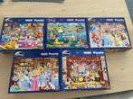 5 Disney puzzels van 1000 stukjes, Ophalen, 500 t/m 1500 stukjes, Zo goed als nieuw, Legpuzzel