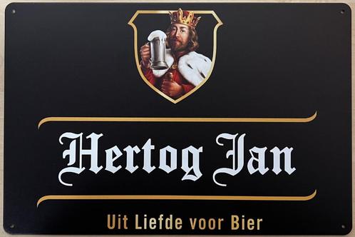 Hertog Jan liefde voor bier reclamebord van metaal wandbord, Verzamelen, Biermerken, Nieuw, Hertog Jan, Ophalen of Verzenden