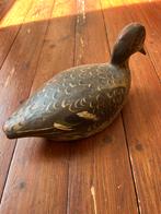 Antieke Houten Eendenlokvogel Handgeschilderd Decoratie, Ophalen of Verzenden