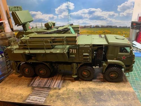 PANNTSIR-S1 Schaal 1/35 gebouwd, Hobby en Vrije tijd, Modelbouw | Auto's en Voertuigen, Gebruikt, Tank, 1:32 tot 1:50, Overige merken