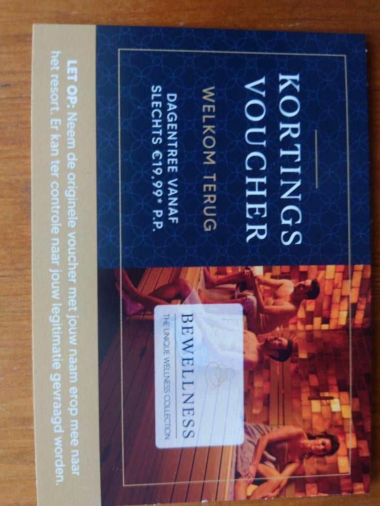 Sauna korting 2x, Tickets en Kaartjes, Kortingen en Cadeaubonnen, Twee personen, Kortingsbon, Spa of Sauna