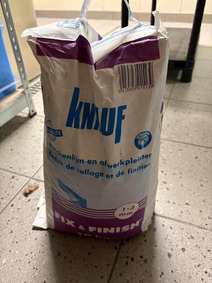 Knauf Fix & Finish Blokkenlijm en Afwerkpleister, Doe-het-zelf en Verbouw, Isolatie en Afdichting, Nieuw, Overige materialen, Minder dan 4 cm