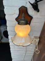 Fraai brocante schemerlampvoor aan de wand  uit de 70 jaren, Ophalen of Verzenden, Zo goed als nieuw, Glas, Minder dan 50 cm