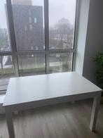 Witte uitschuifbare eettafel (IKEA Laneberg), 50 tot 100 cm, 100 tot 150 cm, Gebruikt, Rechthoekig