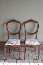Prachtige set van twee antieke gespiegelde Art Deco stoelen., Verzenden