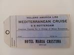 scheepvaart bagagelabel Holland Amerika Lijn / ss Rotterdam, Verzamelen, Scheepvaart, Verzenden, Zo goed als nieuw