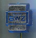 AWZ zilver op blauw plastic speldje ( W_341 ), Verzenden, Zo goed als nieuw, Merk, Speldje of Pin