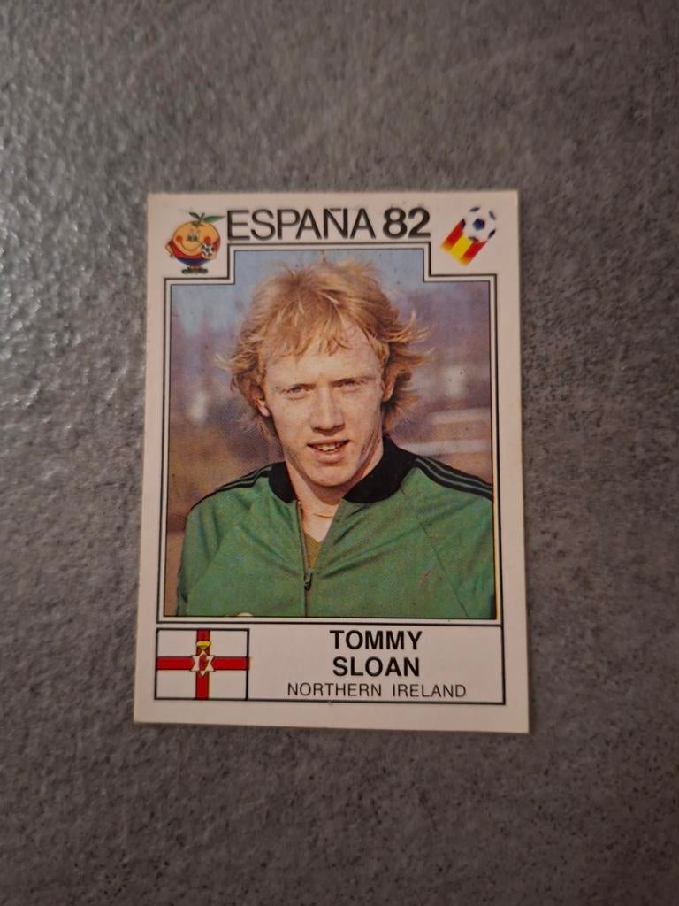 Panini sticker WK 82 Espana. Tommy Sloan Noord-Ierland., Verzenden, Zo goed als nieuw