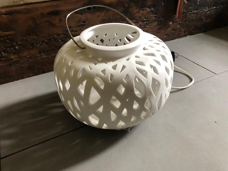 Sfeervolle witte tafellamp / hanglamp, Huis en Inrichting, Lampen | Hanglampen, Gebruikt, Minder dan 50 cm, Overige materialen
