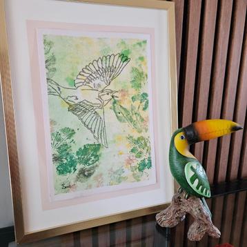 Uniek schilderij Natuurvogel Sijsje beschikbaar voor biedingen