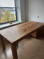 Stoere houten eettafel - 2 meter lang, Ophalen, Gebruikt, 50 tot 100 cm, Vijf personen of meer