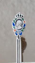 Wilhelmina lepeltje zilver en   emaille, Ophalen of Verzenden, Zo goed als nieuw, Speld(je) of Lepel(tje)