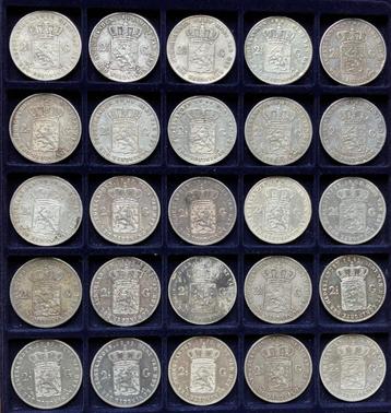 Grote set rijksdaalders / 2,5 gulden Willem II en Willem III beschikbaar voor biedingen