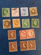 14 Engelse Perfin Postzegels, Ophalen of Verzenden