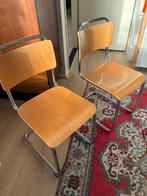 Gispen 101XL hout, Huis en Inrichting, Stoelen, Ophalen, Twee, Bruin, Zo goed als nieuw