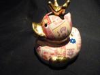 spaarpot Pom-pi-dou eend met gouden kroon  en snavel, Verzamelen, Spaarpotten, Ophalen of Verzenden, Zo goed als nieuw, Steen, Aardewerk of Keramiek