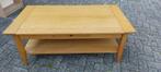 Prachtige blank, massief eiken salontafel met doorschuiflade, Gebruikt, 100 tot 150 cm, Eikenhout, Ophalen of Verzenden
