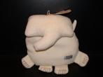 DIFRAX OLIFANT OLLY GROOT BADSTOF WIT PLAT. CA 23 CM, Kinderen en Baby's, Speelgoed | Knuffels en Pluche, Verzenden, Nieuw, Overige typen