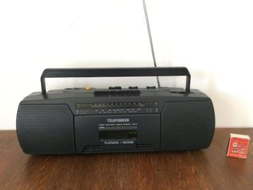 Telefunken PCR10 radio cassette speler recorder zwart strak beschikbaar voor biedingen