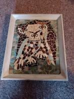 Mozaïek werk uilen tegel tableau 23 breed, 28,5 hoogte, Antiek en Kunst, Ophalen of Verzenden